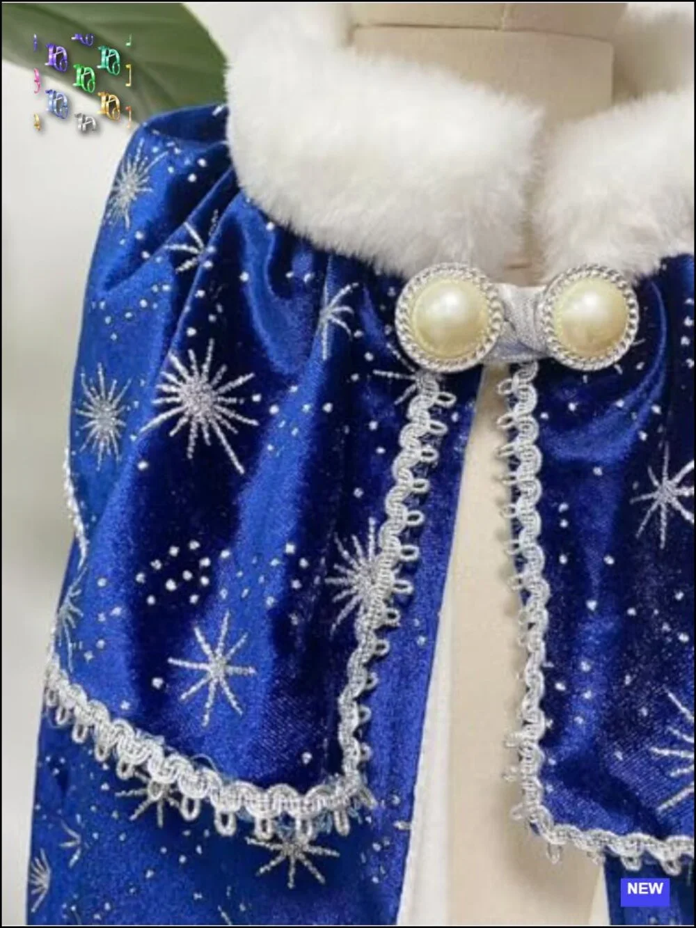 Kids Velvet Princess Cape Snowflake Fancy Cloak Dress Up Costume